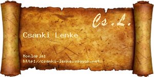 Csanki Lenke névjegykártya